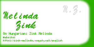 melinda zink business card
